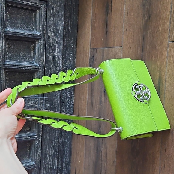 🔥 Tory Burch Small Miller Flap Shoulder Bag in Wheat Grass - Like New - Picture 11 of 12